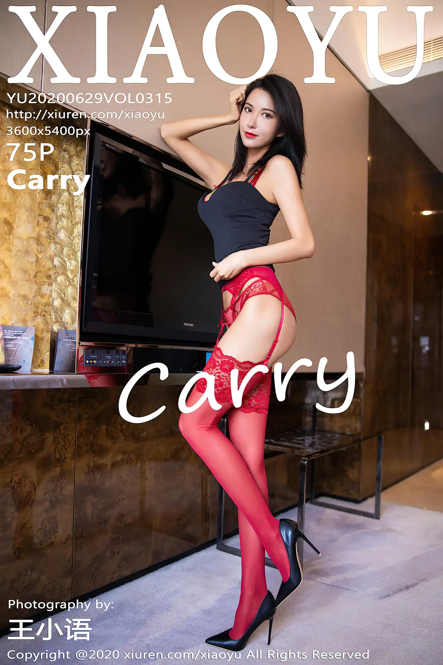 [XiaoYu画语界]Vol.315_嫩模Carry私房猩红蕾丝内衣配吊带丝袜秀完美身材诱惑写真75P-秀人网 - XiuRen.Pro